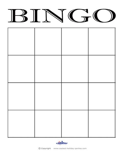 Blank Bingo Card Printable Pdf