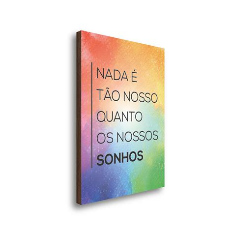 Quadro Decorativo Frase de Sonhos Meu Rodapé