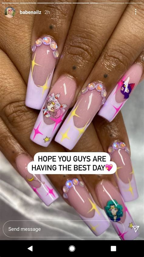 Sailor Moon Nails Anime Nails Short Acrylic Nails Designs Sailor