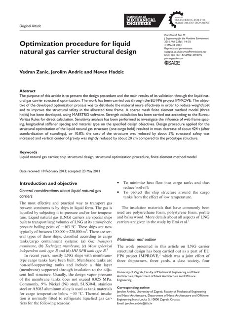 (PDF) Optimization procedure for liquid natural gas carrier structural ...