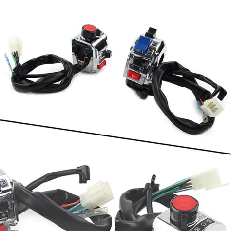 Pair Motorcycle Handlebar Switch Control Assembly Indicator Start