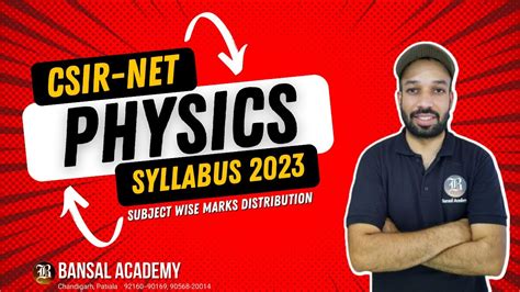 CSIR Net Physics Syllabus 2023 Subject Wise Marks Distribution