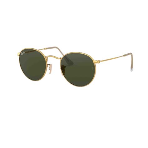 Óculos de sol Ray Ban Round masculino 0RB3447NL 001 53 Dourado Submarino