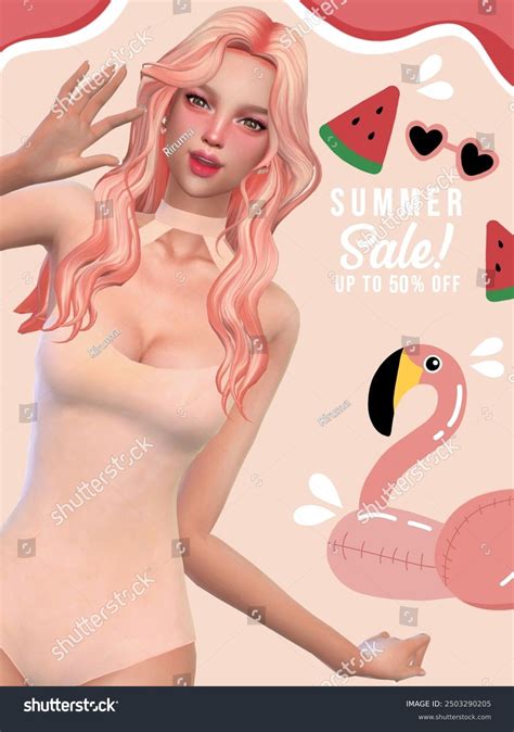 Sexy Korean Girl Bikini Over Royalty Free Licensable Stock Illustrations Drawings