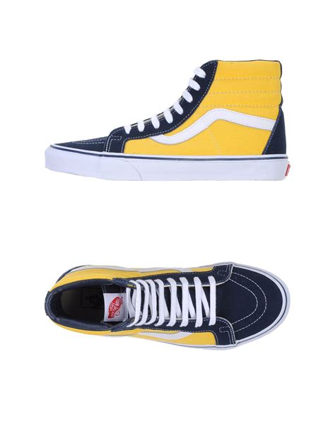 Vans Canvas High-tops & Trainers in Dark Blue (Yellow) for Men - Lyst