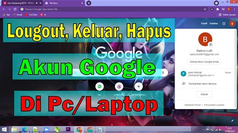 Cara Logout Akun Google Di Pc Laptop YouTube