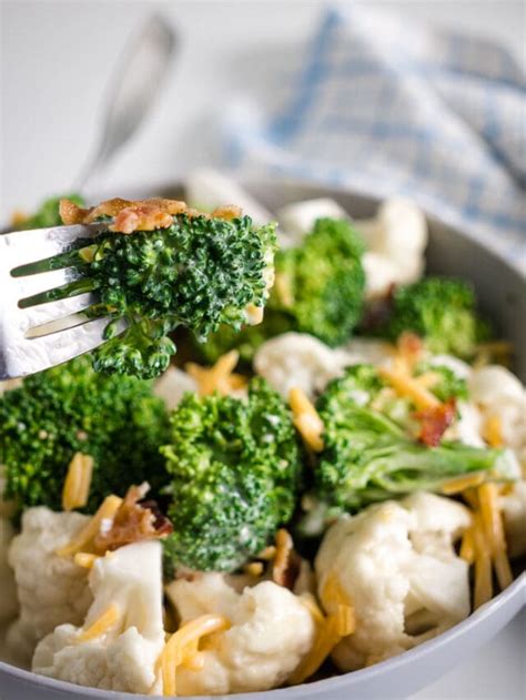 Amish Broccoli Salad With Cauliflower And Bacon Upstate Ramblings