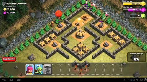 Clash Of Clans Natural Defense Strategy Guide Town Hall 5 3 Stars Youtube