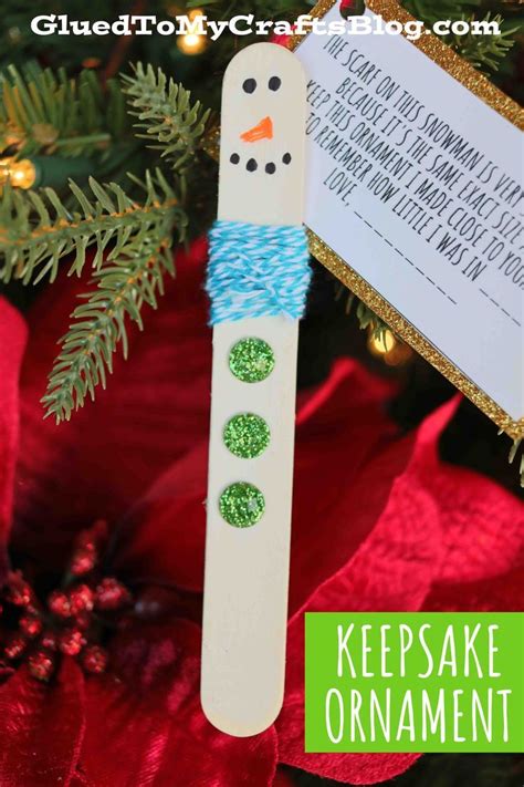 Snowman Scarf Keepsake Ornament | Snowman scarf, Christmas crafts ...