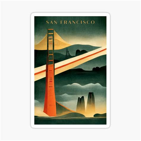 "San Francisco Art Deco" Sticker for Sale by ArtDecoGecko | Redbubble