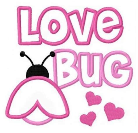 Love Bug Ladybug Valentine Applique Machine Embroidery Design Etsy