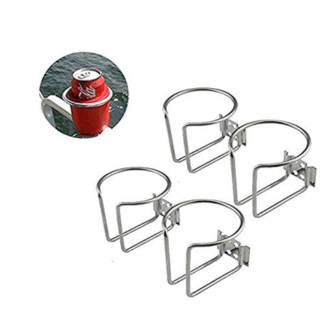 R Rur 4pcs Boat Ring Cup Holder Stainless Steel Wall Mounted Cup Drink