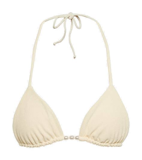 Same Embellished Triangle Bikini Top Same