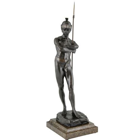 Antique Bronze Sculpture Of A Standing Roman Warrior Deconamic