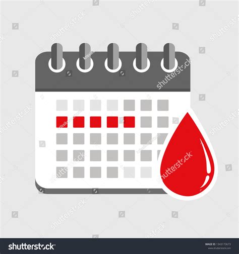 Menstruation Calendar Red Signs Menstrual Cycle Stock Vector Royalty