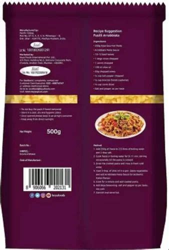 Keya Gourmet Spirali Fusilli Durum Wheat Pasta Gm At Rs Kg New