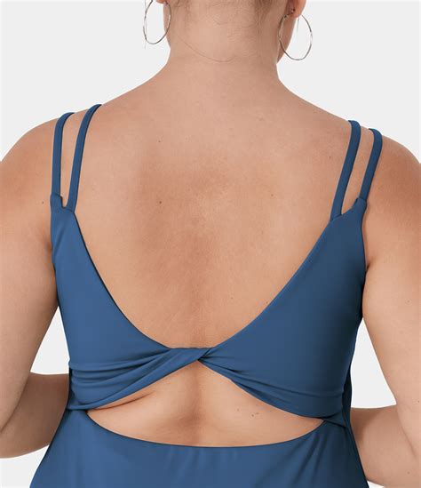 Women S Everyday Cloudful Double Straps Backless Twisted Piece Plus