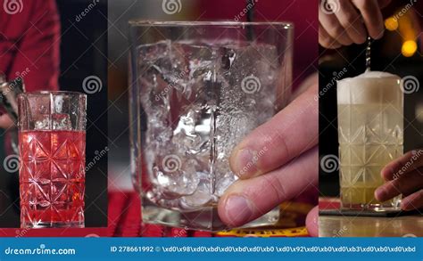 A Real Professional Bartender Creating A Cocktail Experienced