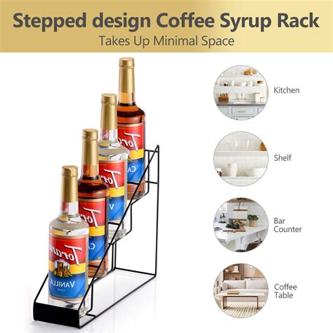 Kimilus Coffee Syrup Rack For Coffee Bar Accessories Fits With Torani