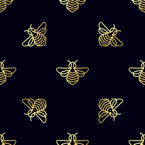 Seamless pattern with gold Bee 352385 Vector Art at Vecteezy