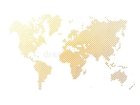 Mapa Do Mundo Ilustra O Amarela Do Vetor Da Silhueta Do Inclina O