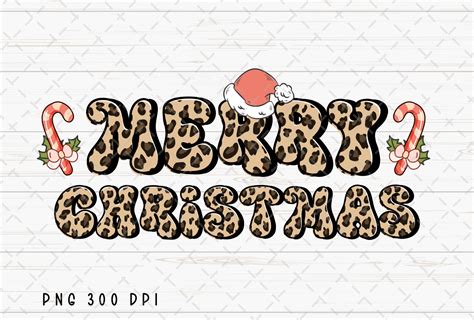 Retro Merry Christmas Leopard PNG Graphic By Flora Co Studio Creative