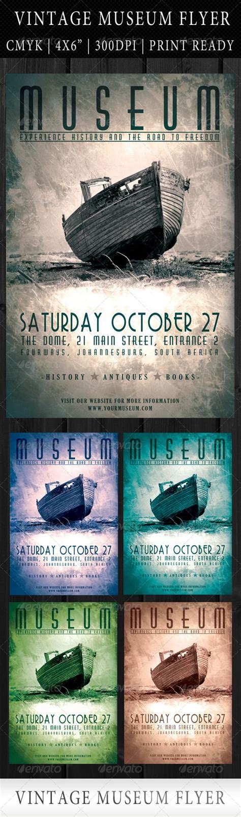 Vintage Museum Flyer Template | Flyer template, Poster template design ...