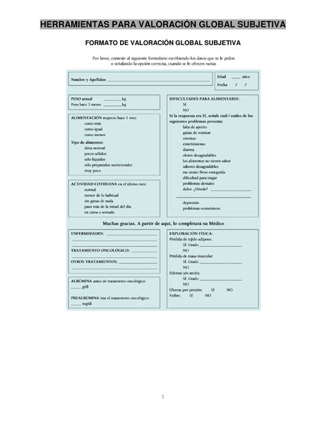 Formatos Tamizaje E Indice Pronostico Herramientas Para Valoraci N