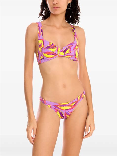 Brigitte Botanical Print Bikini Purple FARFETCH