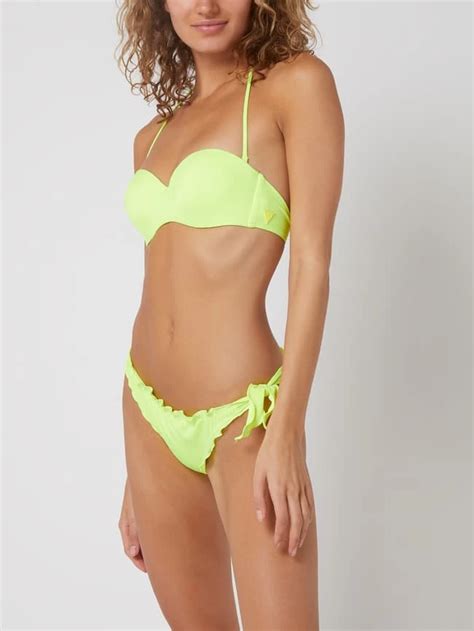 Coupon Guess Bikini Oberteil In Bandeau Form Neon Gelb Calvin