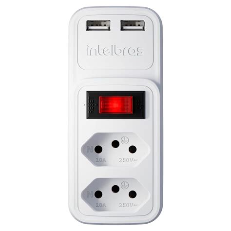 Adaptador De Tomada Intelbras Branco Tomadas E Usb Eac