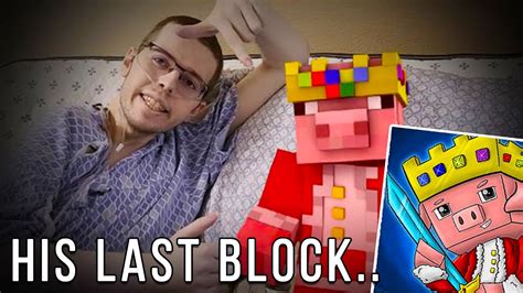 Technoblades Last Block In Minecraft 😱😥 Youtube