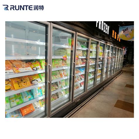 Frozen Beef Meat Display Freezers Upright Freezer With 4 Glass Door