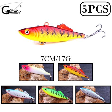 5pcs Sinking Fishing Lures 7cm 17g VIB Lure Hard Artificial Fishing