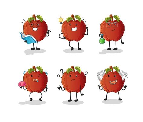 Le Personnage Du Groupe De Réflexion Pomme Pourrie Vecteur De Mascotte