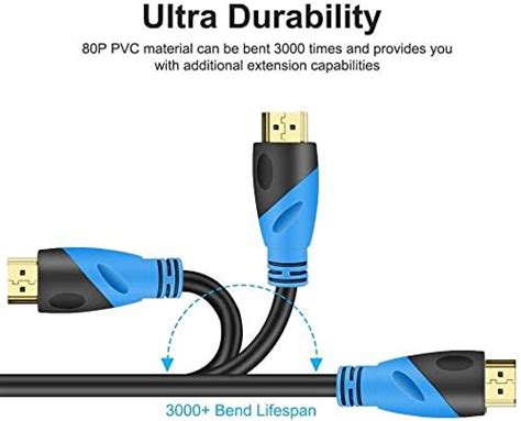 Rommisie 4k Hdmi 60 Ft Cable Hdmi 20 18gbps Ultra High Speed Gold Plated Connectors Ethernet