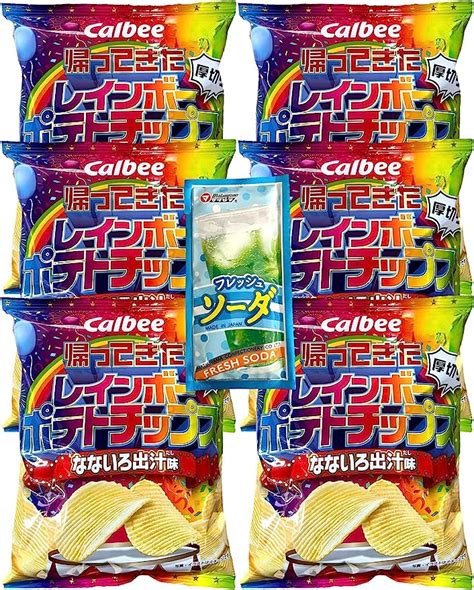 Jp 【jp 限定】カルビー 帰ってきた 厚切り レインボーポテトチップス なないろ出汁味