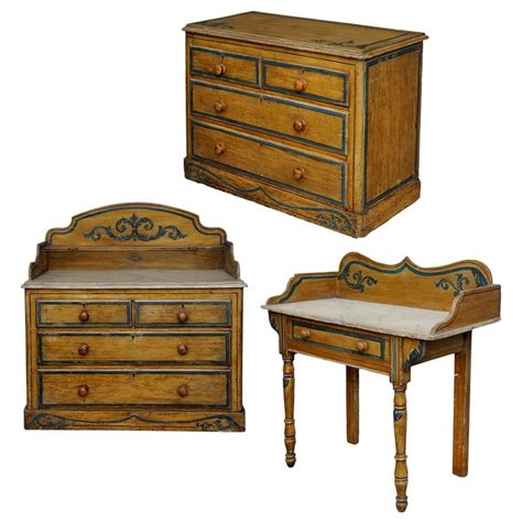 Mid 19th Century Suite Of English Painted Furniture Circa 1860 For