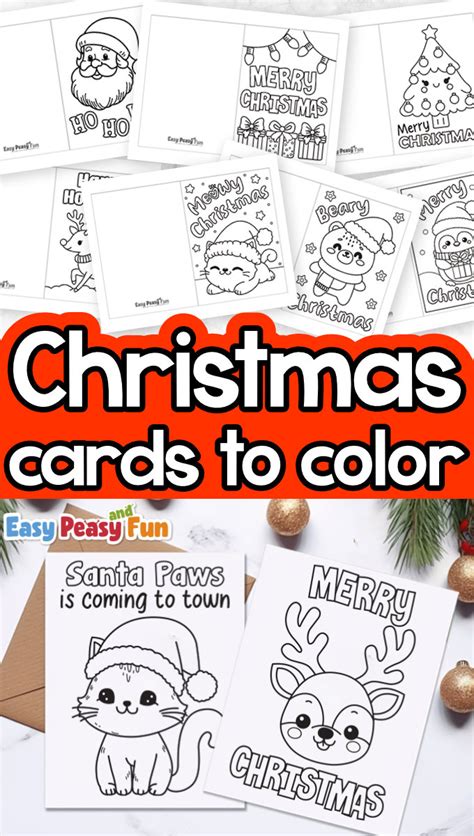 Free Printable Christmas Cards To Color Easy Peasy And Fun