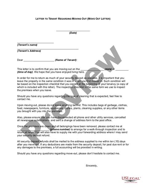 Letter To Tenant Regarding Moving Out Move Out Letter Sample Letter To Landlord Moving Out