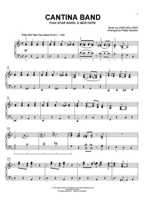 Cantina Band Piano Sheet Music Onlinepianist