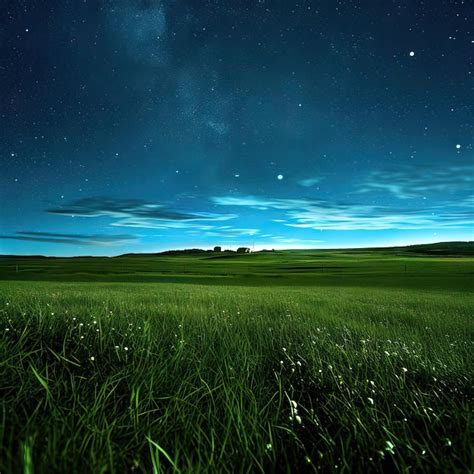 Premium Photo Night Sky With The Milky Way And Stars Over The Field Ai Generated Illustration