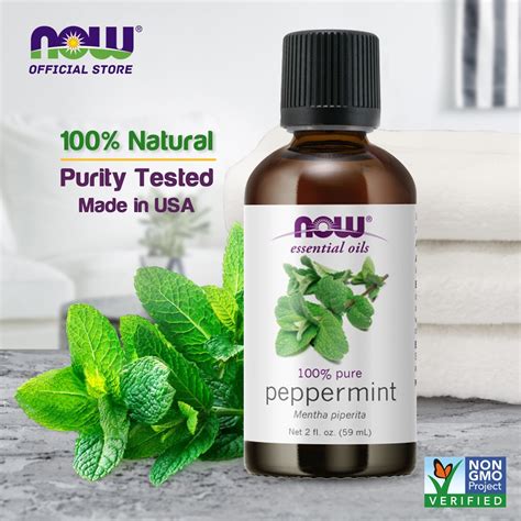 NOW Essential Oils Peppermint Oil Invigorating Aromatherapy Scent