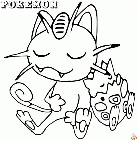 Pobarvanke Meowth Natisljive Brezpla Ne In Enostavne Za Barvanje 41984