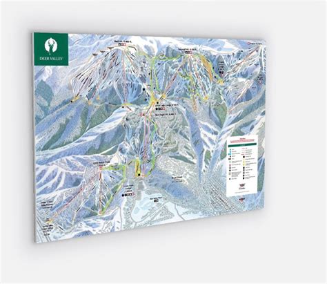 Deer Valley Utah Ski Area Art , Deer Valley Ski Trail Maps Canvas Wrap ...