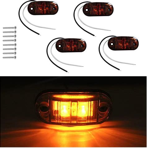 Dickno 4 Pcs Led Trailer Light 26 Inch Led Diodes Clearance Lights Waterproof