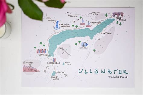 Ullswater the Lake District Illustrated Map - Etsy