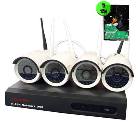 Kit Nvr Top Cam 4 Câmeras Wifi Sem Fio Hd 720p 20mts Sl K11m100