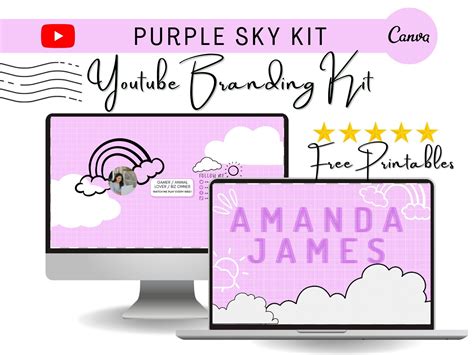 Youtube PURPLE SKY Template Aesthetic Purple Youtube Banner - Etsy ...