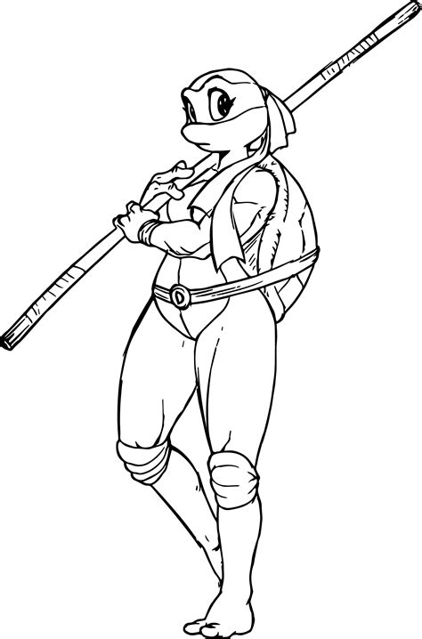 Cool Tortoise Teenage Mutant Ninja Girl Turtle Coloring Page Ninja Turtle